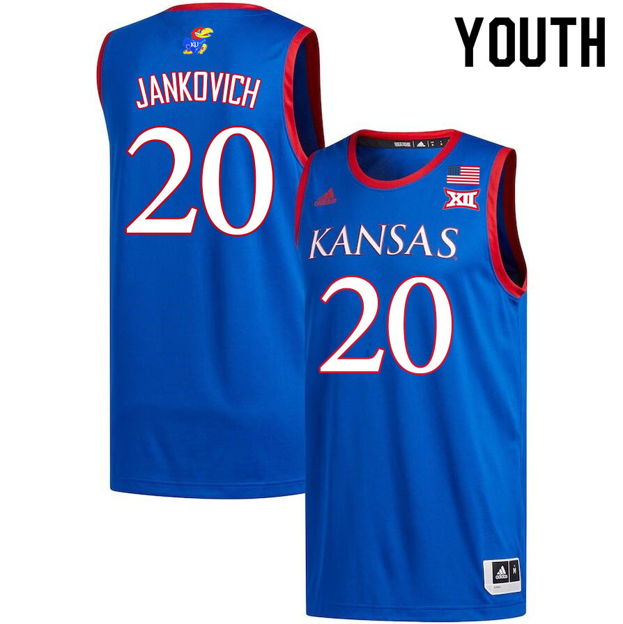 Youth #20 Michael Jankovich Kansas Jayhawks College Basketball Jerseys Sale-Royal